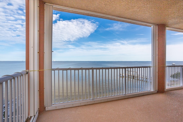 balcony with a water view