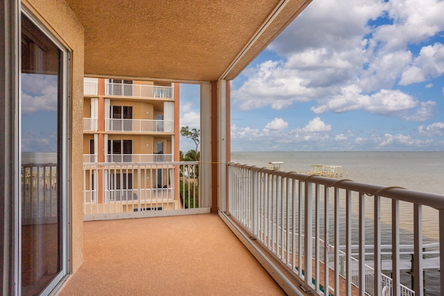 balcony with a water view