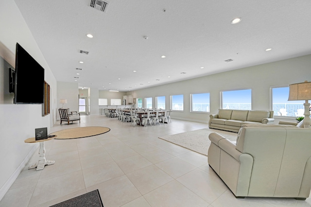 view of tiled living room