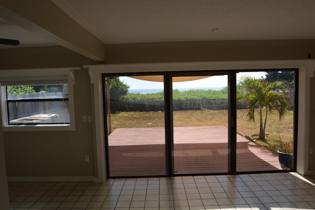 entryway featuring light tile flooring