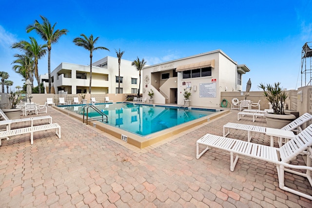 view of pool with a patio area