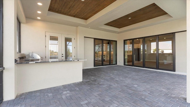 view of patio / terrace with grilling area and french doors