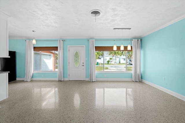 entryway featuring a textured ceiling