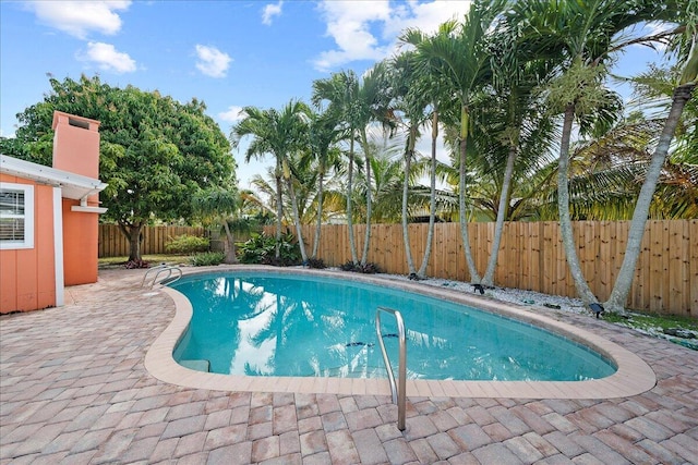 view of pool featuring a patio area