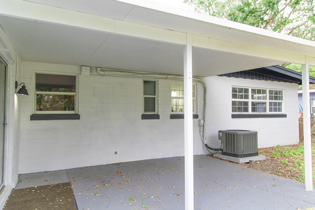 view of patio with central air condition unit