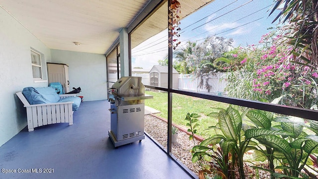 view of sunroom