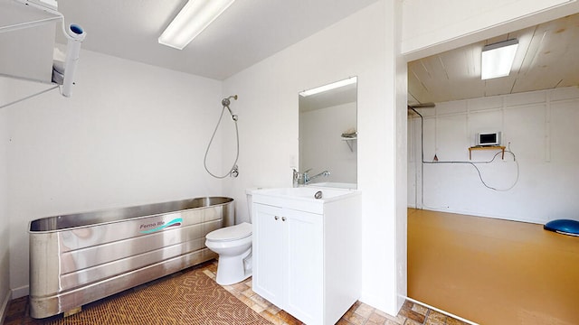 bathroom with toilet and vanity