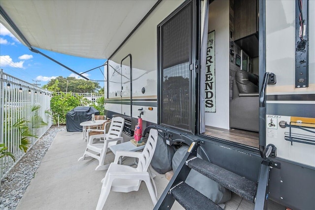 view of patio featuring grilling area