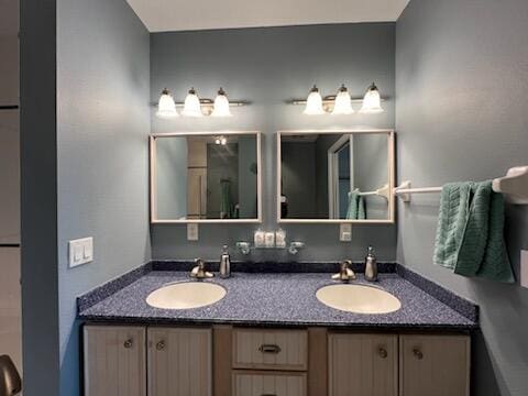 bathroom with double vanity