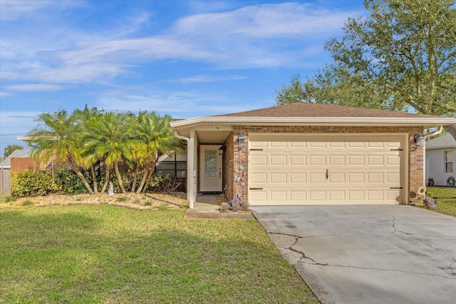 ranch-style home with a front yard