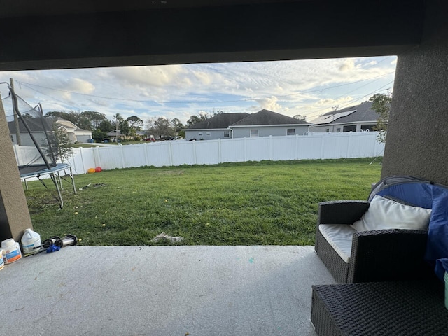 view of patio / terrace with a trampoline