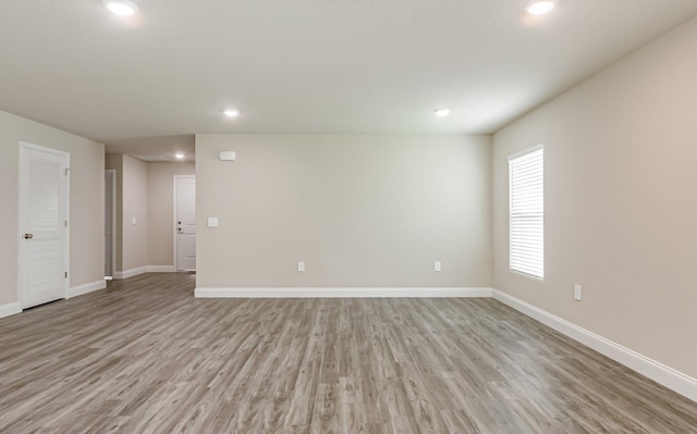 empty room featuring light wood-type flooring