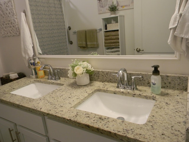 bathroom featuring double vanity