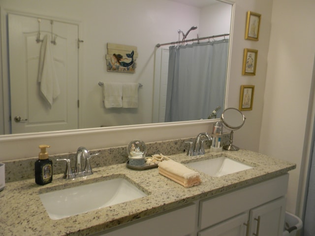 bathroom with double sink vanity