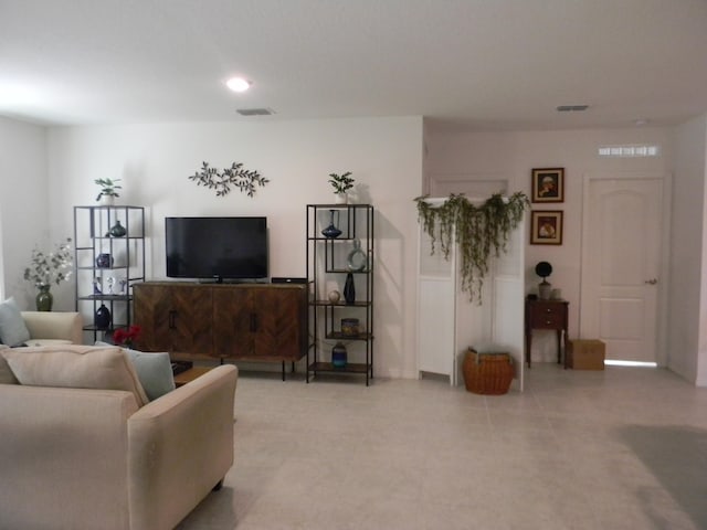 view of tiled living room