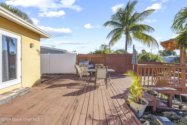 view of wooden deck