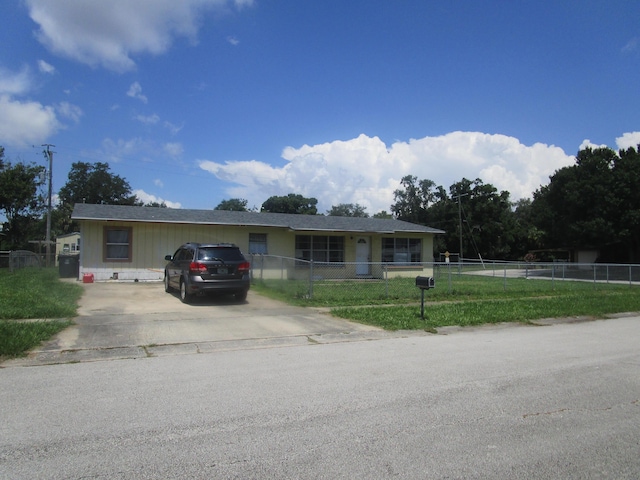 view of single story home