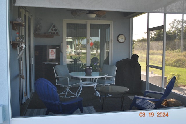 view of sunroom