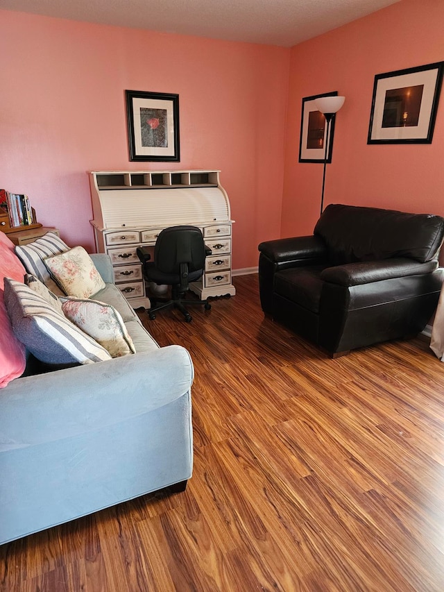 living room featuring hardwood / wood-style flooring