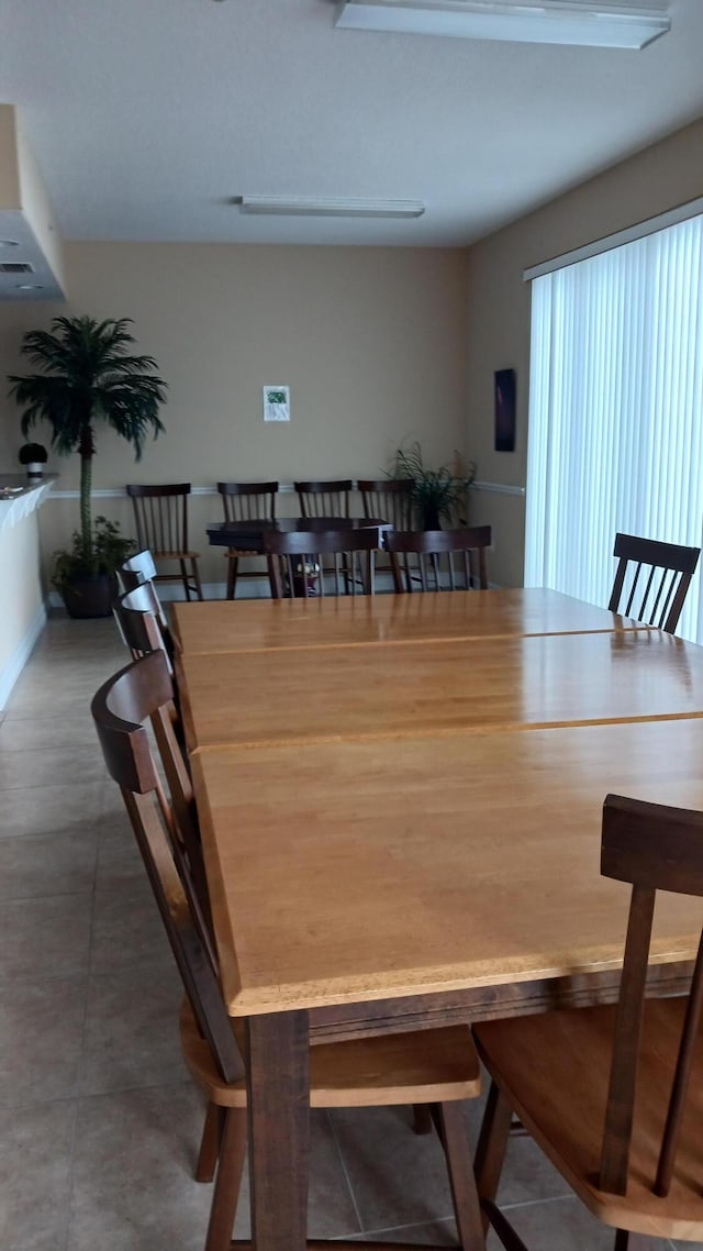 view of tiled dining room