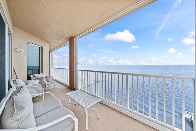 balcony with a water view