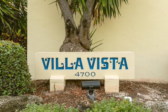 view of community sign