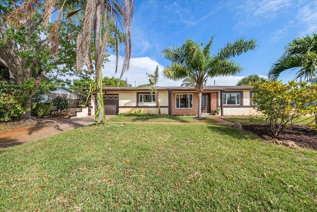 view of front of home with a front yard