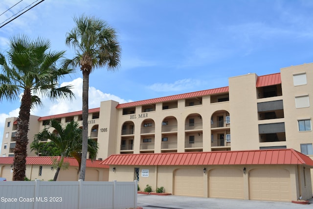 view of building exterior with a garage