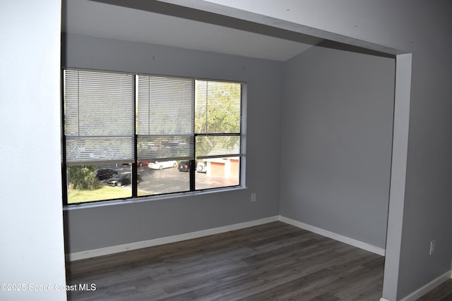 empty room featuring dark hardwood / wood-style floors