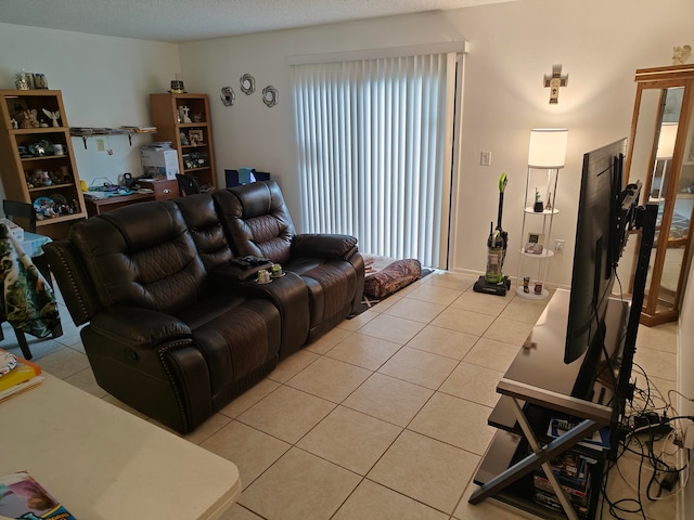 view of tiled living room