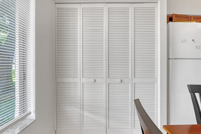 interior details with white refrigerator