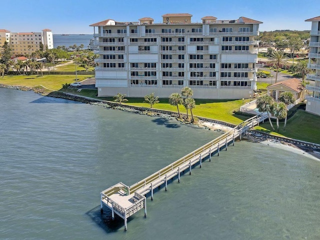 exterior space featuring a water view