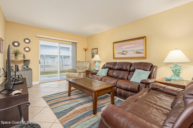 view of tiled living room