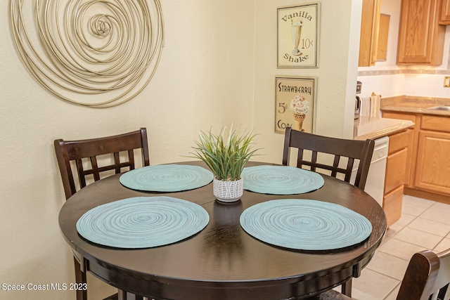 view of tiled dining area