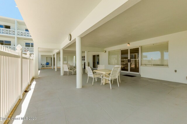 view of terrace with a balcony