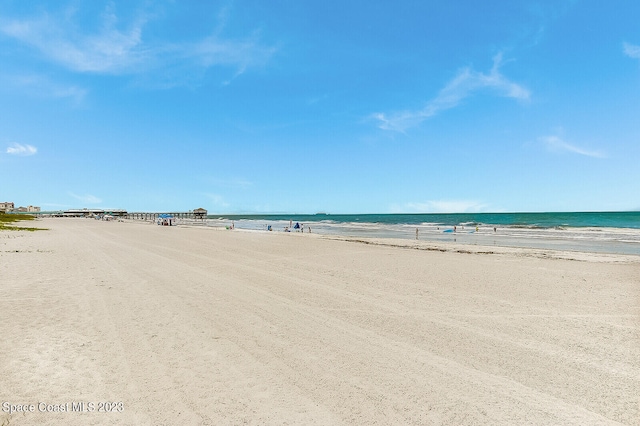 property view of water featuring a view of the beach