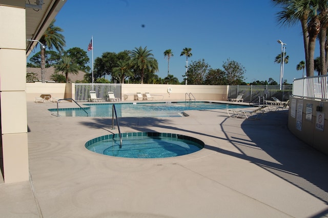 view of pool featuring a patio area