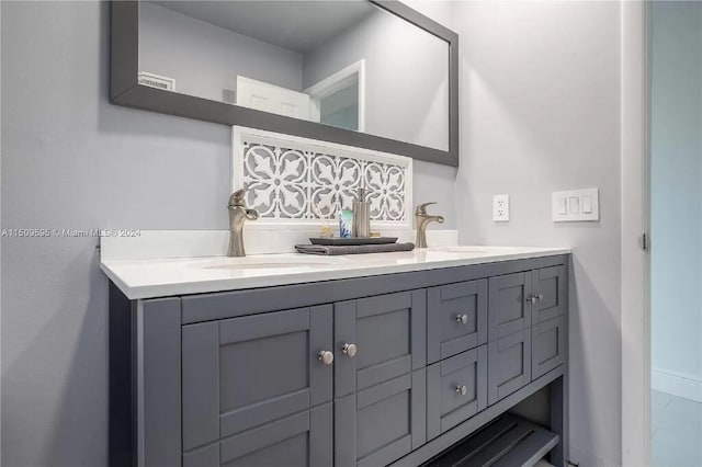 bathroom featuring double sink vanity