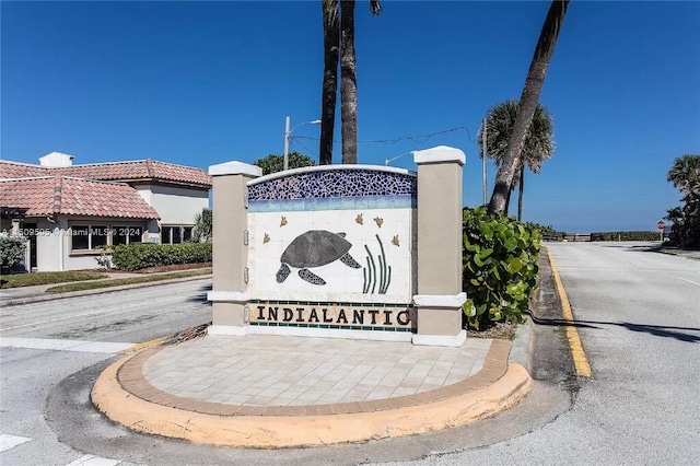 view of community sign