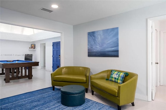 sitting room featuring billiards