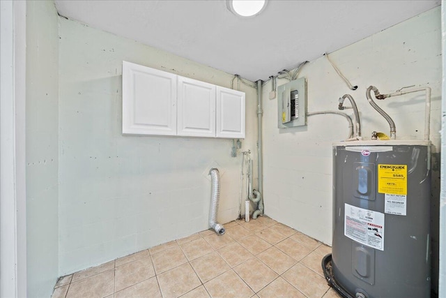 utility room with electric water heater