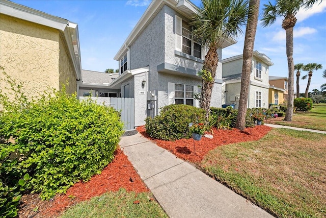 view of front of home with a front yard