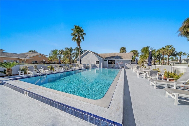 view of pool featuring a patio