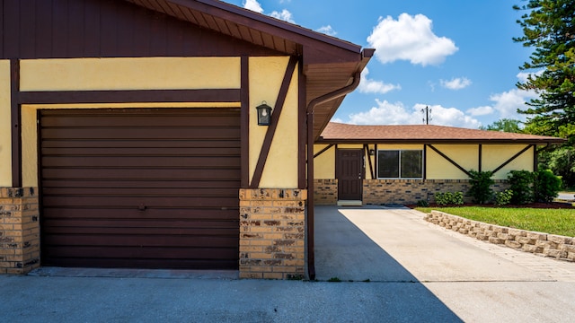 view of garage