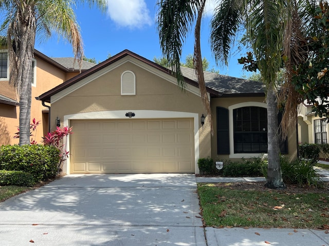 view of front facade with a garage