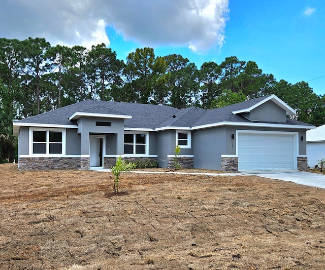 view of front facade with a garage