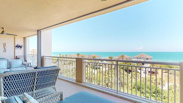 balcony with a water view