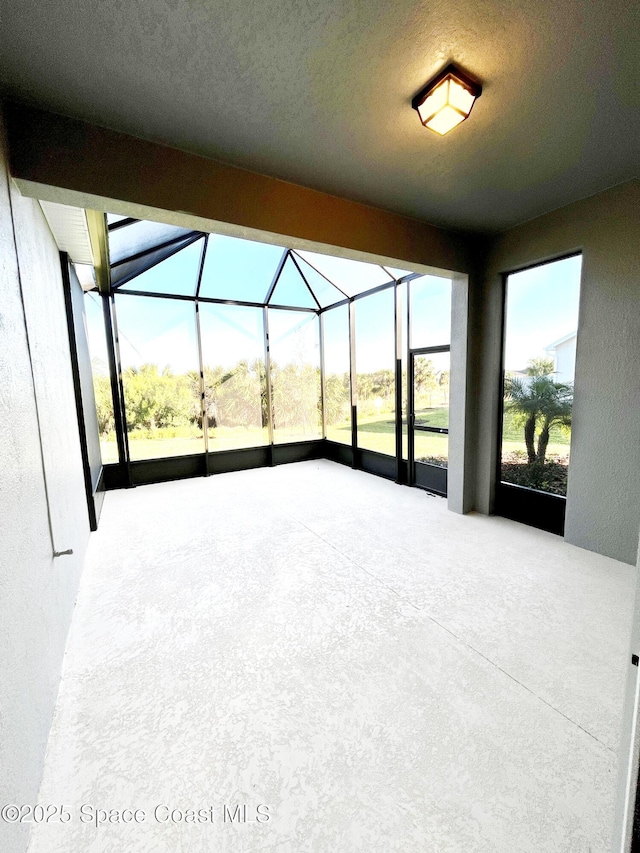 view of unfurnished sunroom