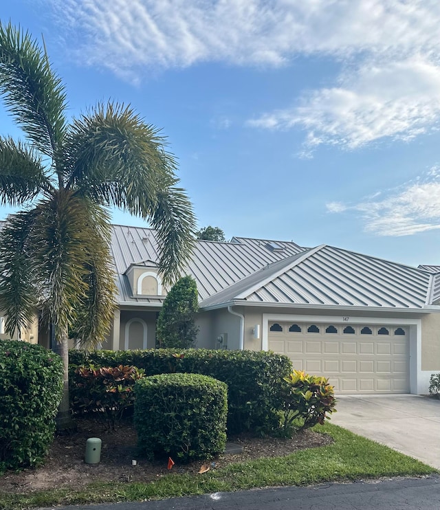 view of front of house with a garage