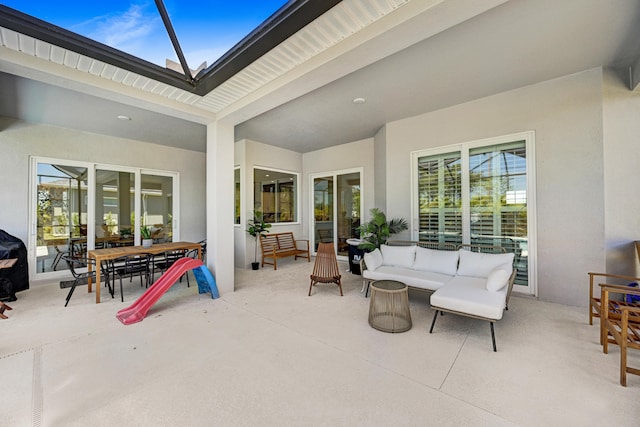 view of patio with an outdoor hangout area